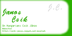 janos csik business card